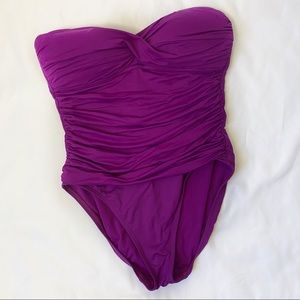 La Blanca Strapless Purple One Piece Swimsuit 6